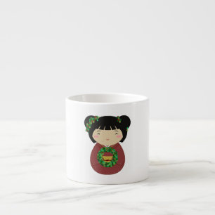 Tasse Expresso Guirlande de Noël de Kokeshi