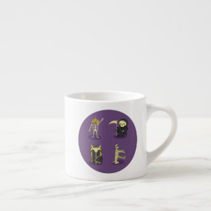 Tasse Expresso Halloween Squelette Dracula Mummy Griffe Reaper