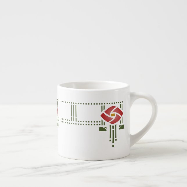 Tasse Expresso Helen Foster "Rose Frieze" Motif au crayon (Droite)