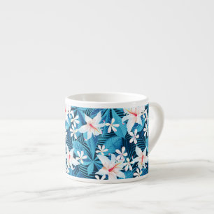 Tasse Expresso Hibiscus tropicaux Schéma floral 2