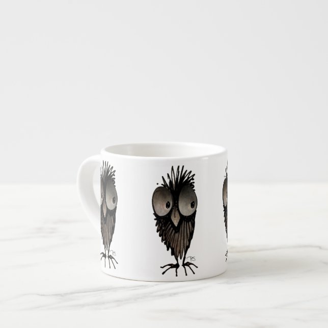 Tasse Expresso Hibou drôle (Devant gauche)