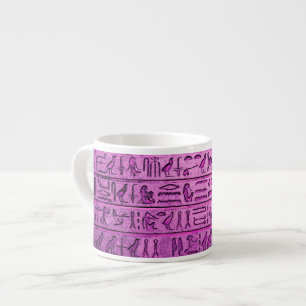 Tasse Expresso Hiéroglyphes égyptiens anciens Purple Spécialité M
