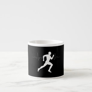 Tasse Expresso Homme Coureurs Silhouette HeartBeat Line