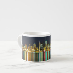 Tasse Expresso Horizon de Seattle la nuit avec la réflexion