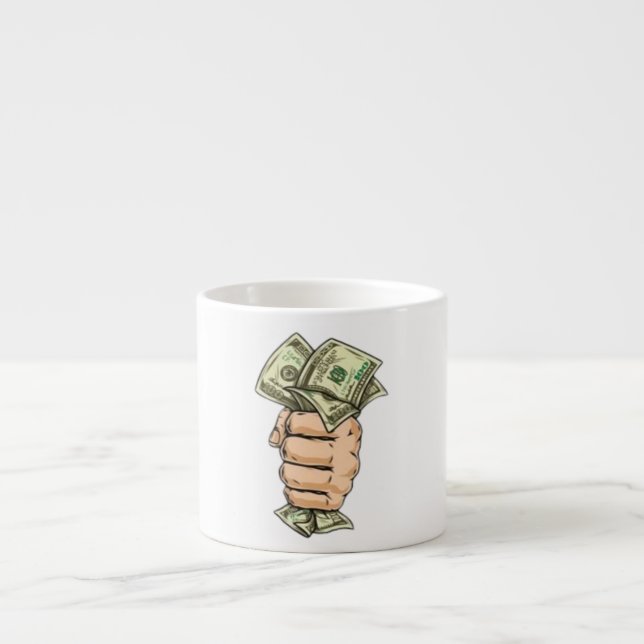 Tasse Expresso Hustle Hard, Earn More – Money Mug (Devant)