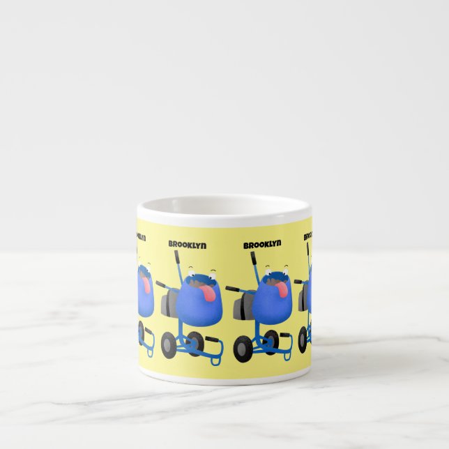 Tasse Expresso Illustration amusante du mélangeur de ciment bleu (Devant)