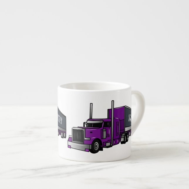 Tasse Expresso Illustration de camion semi-remorque (Devant droit)