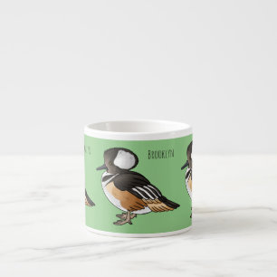 Tasse Expresso Illustration de dessin animé d'oiseau merganser co