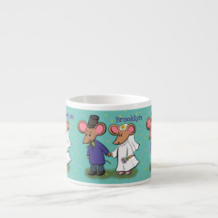 Tasse Expresso Illustration de dessin animé d'un couple de souris
