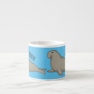 Tasse Expresso Illustration de dessin de phoque éléphant