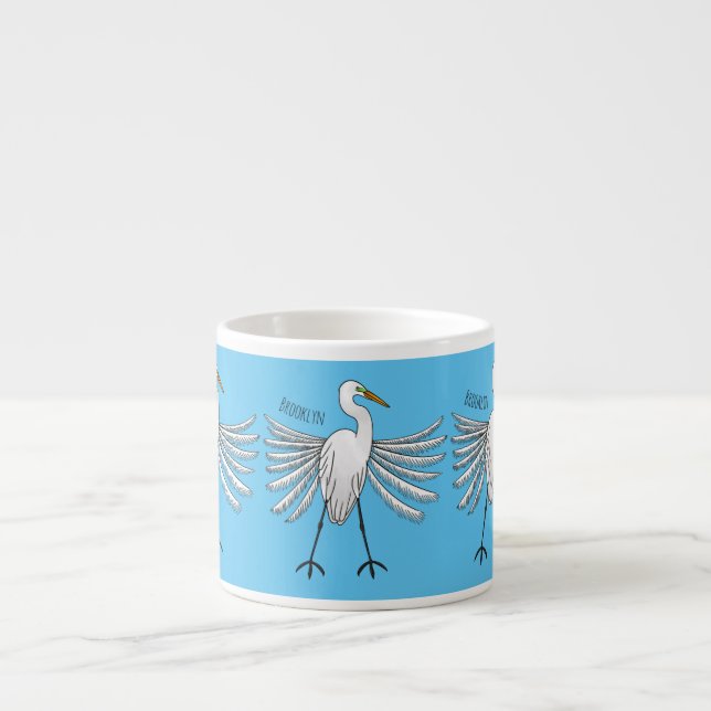 Tasse Expresso Illustration de dessin d'oiseau de grand feu (Devant)