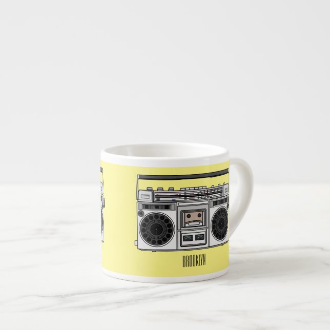 Tasse Expresso Illustration de la bande dessinée radio (Devant droit)