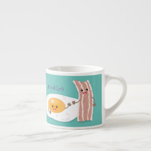 Tasse Expresso Illustration de l'oeuf de Cute kawaii et du bacon