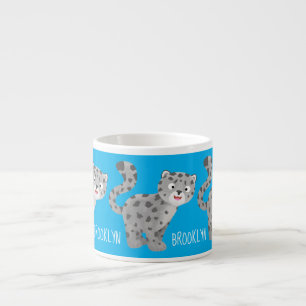 Tasse Expresso Illustration de mignon léopard des neiges
