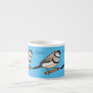 Tasse Expresso Illustration d'oiseau à deux barreaux