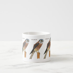 Tasse Expresso Illustration d'oiseau américain Kestrel
