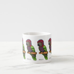 Tasse Expresso Illustration d'oiseau perroquet à tête de faucon