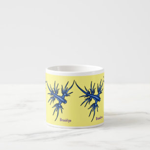 Tasse Expresso Illustration du dragon bleu des limaces de mer