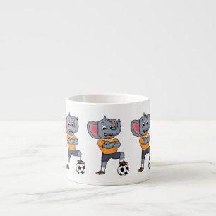 Tasse Expresso Illustration du joueur de football éléphant