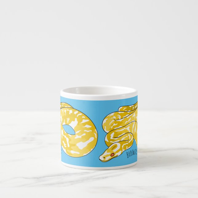 Tasse Expresso Illustration du serpent python birman (Devant)
