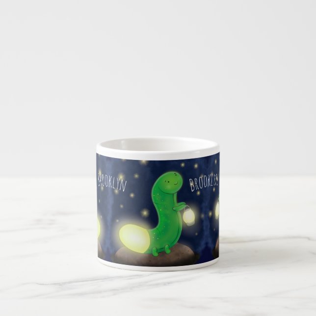 Tasse Expresso Illustration du ver vert mou (Devant)