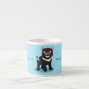 Tasse Expresso Illustration d'un diable de Tasmanie affamé