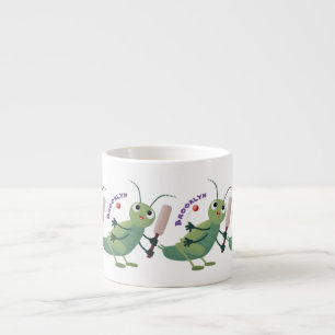 Tasse Expresso Illustration d'un insecte du cricket vert mou