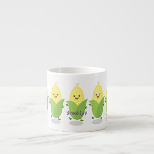 Tasse Expresso Illustration d'une caricature de maïs joyeux