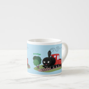 Tasse Expresso Illustration d'une locomotive à vapeur mûre