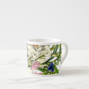 Tasse Expresso Illustrations des plantes vintages