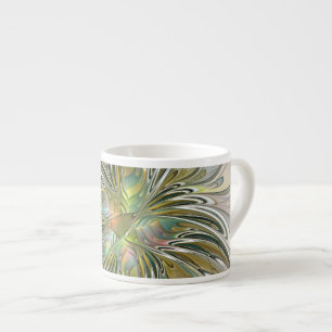 Tasse Expresso Imaginaire Floral Fleur Art Fractal Moderne Avec O