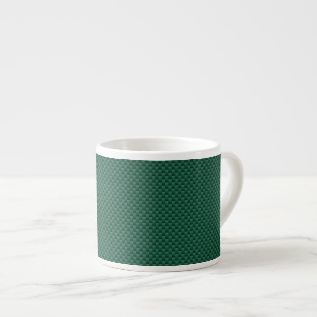 Tasse Expresso Impression turquoise en fibre de carbone verte (Devant droit)