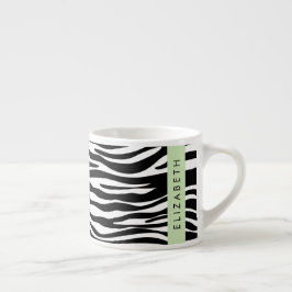 Tasse Expresso Impression Zèbre, Grilles, Noir Et Blanc, Votre No