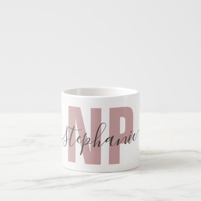 Tasse Expresso Infirmière de NP personnalisée Praticien Diplôme C (Devant)