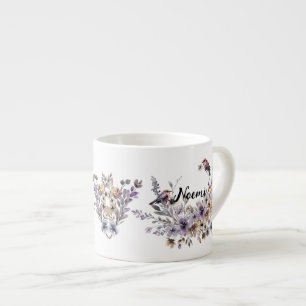 Tasse Expresso Inséparables et fleurs * Pajaritos y flores