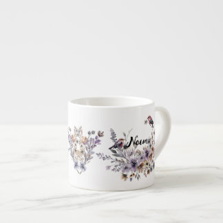 Tasse Expresso Inséparables et fleurs * Pajaritos y flores