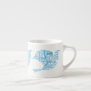 Tasse Expresso Inspirationnel Elegant Dove of Peace Tag Cloud