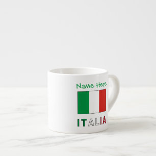 Tasse Expresso Italia e Bandiera Italiana Personnalisation verte
