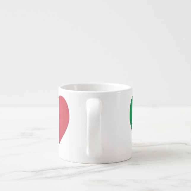 Tasse Expresso Italie Drapeau Coeur Bordure rouge (Dos)