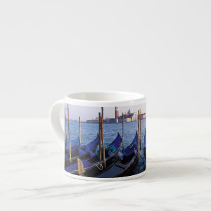 Tasse Expresso Italie, Vénétie, Venise, Rangée de gondoles et San