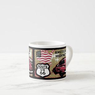 Tasse Expresso Itinéraire vintage USA 66