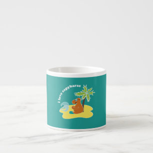 Tasse Expresso J'aime l'art de plage tropical des capybaras