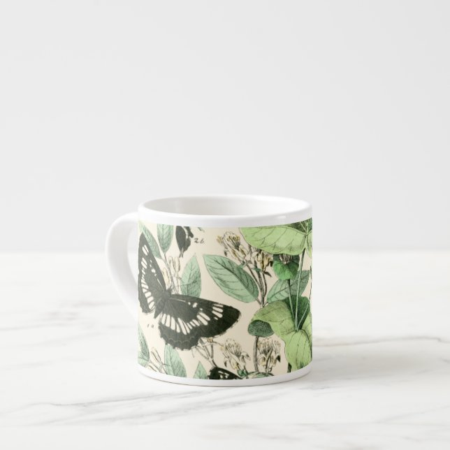 Tasse Expresso Jardin des papillons et des fleurs (Devant gauche)