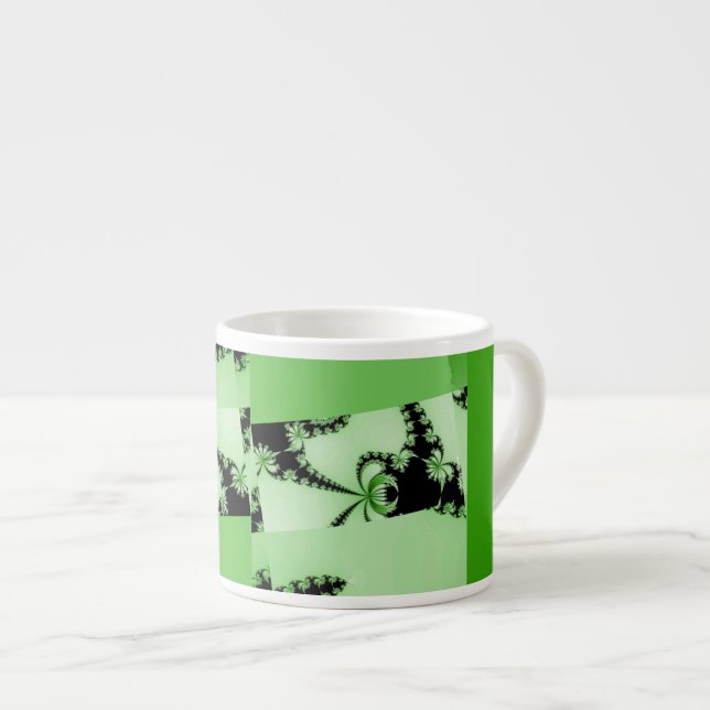Tasse Expresso Jardin vert fractal (Devant droit)