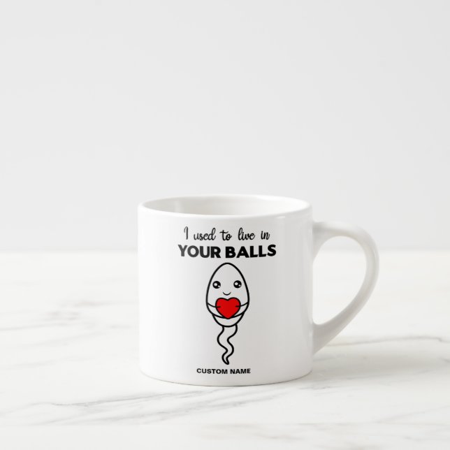 Tasse Expresso J'Avais L'Habitude De Vivre Dans Tes Boules, Nom P (Droite)