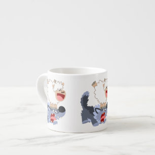 Tasse Expresso Joli Dessin Joué Mouton et Loup Espresso Mug