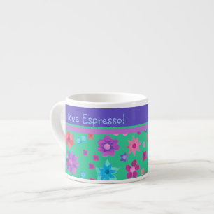 Tasse Expresso Joli Jade Vert Fleur Personnalisé Puissance Espres