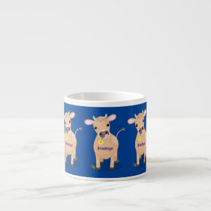 Tasse Expresso Joli joli maillot de vache et dessin de fleurs