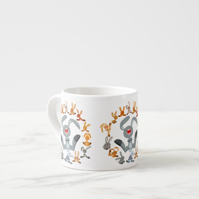 Tasse Expresso Joli lapins de dessin Mandala Espresso Mug (Devant gauche)