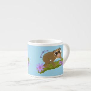 Tasse Expresso Joli lenteur loris sur dessin de branche